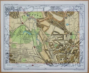 Antique London Street Plan BROMLEY BECKENHAM PLAISTOW Vintage Map c1925 - Picture 1 of 2