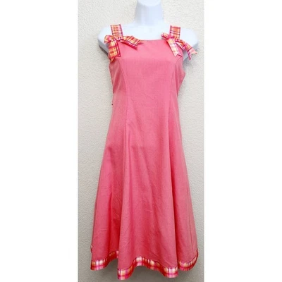 Vestido Bonnie Jean Naranja Rosa Sin Mangas Línea A Midi 14 Niñas Ligero Nuevo sin Etiquetas Foto 1 de 4