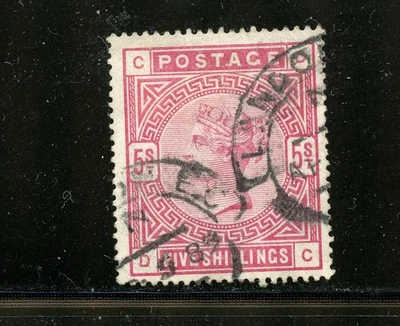 Great Britain #108 (G971) QV 5 shilling carmine rose, wmk 31, U,FVF,CV$250.00 - Image 1 of 2