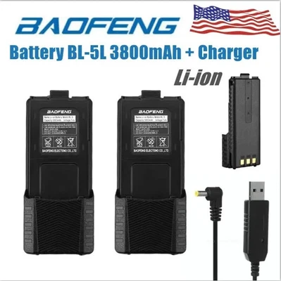✨BAOFENG BL-5 Extended 3800mAh Battery for UV-5R UV-5R Plus BF-8F Series Radio✅ - Image 1 of 4