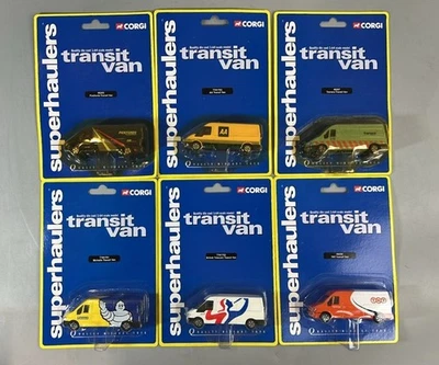 6 Corgi Superhaulers  Transit Vans 2000 To include TNT Advertising 1:64 scale - Image 1 of 2