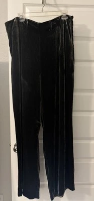 Pantalón Marie Oliver Ashlyn Terciopelo Verde Ejército Talla 10 Pierna Ancha Tiro Alto Mezcla Seda Foto 1 de 4