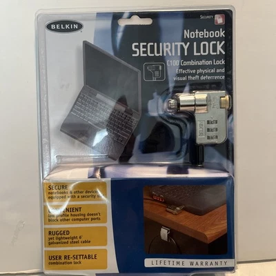 Cerradura combinada de seguridad para portátil Belkin C100 F8E503 nueva en embalaje Foto 1 de 4