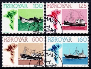 Faroe Islands 1977 Fishing Vessels Complete Used Set SC 24-27 - Picture 1 of 1
