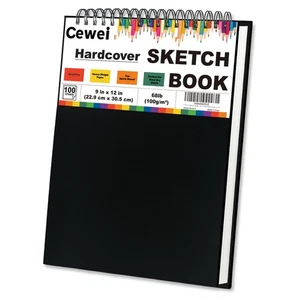 9 x 12 Sketch Book, Top Spiral Sketchbook, 100 Sheets Sketch Pad, - Picture 1 of 8