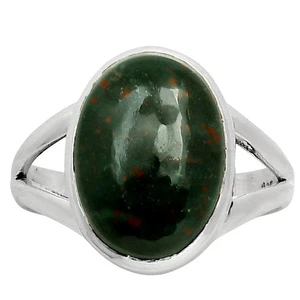 Natural Blood Stone - India 925 Sterling Silver Ring s.7 Jewelry R-1005 - Picture 1 of 5
