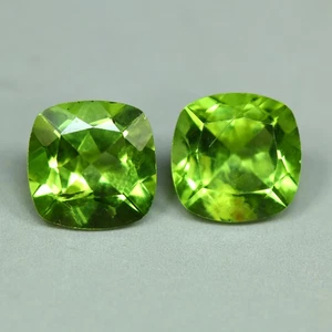 2.02 Cts_Matching Cushion Pair_100 % Natural Unheated Green Peridot_Pakistan - Picture 1 of 3