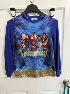 Disney Descendants Sequin Wickedly Cool Shirt D-signed Sequin Hem Size Medium - Picture 1 of 5