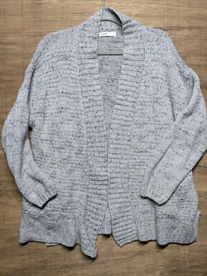 Sonoma Wms Sz M Gray Silver Open Front Cardigan Sweater Soft Acrylic Blend - Image 1 of 4