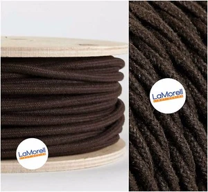 CAVO ELETTRICO COLORATO MARRONE IN TESSUTO FILATO GREZZO PER LAMPADARI PENDEL - Foto 1 di 3