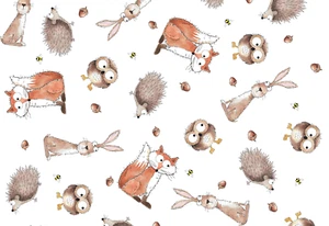 Hoja de calcomanías de cerámica esmaltada Allover Chintz Cuddly Critters 9 x 13,5 pulgadas - Imagen 1 de 2