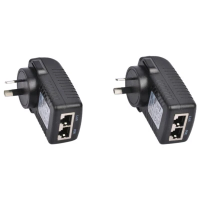 2Pcs 48V 0.5A PoE Injector Power Ethernet Adapter Fit 802.3 af IP Wlan Camera - image 1 of 4