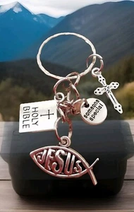 Llavero cruzado cristiano religioso pez Jesús alguien especial Biblia - Imagen 1 de 4