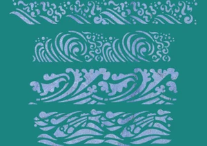 Wave STENCIL Sea Border Pattern Paint Furniture Wall Reusable Crafts Arts BO33 - Picture 1 of 16