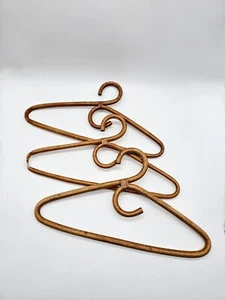 MCM Bamboo Rattan Coat Hangers Set Of 3 Possibly Italian? Boho Retro European - Picture 1 of 7