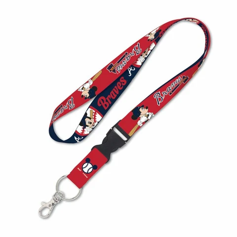 ATLANTA BRAVES MICKEY MOUSE DISNEY LANYARD DETACHABLE BUCKLE NEW WINCRAFT Cover