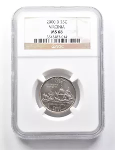 2000-D Washington State Quarter Virginia MS68 NGC *9393 - Picture 1 of 3