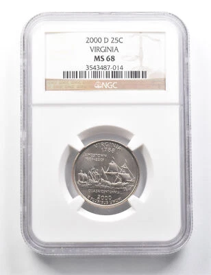 2000-D Washington State Quarter Virginia MS68 NGC *9393 - Image 1 of 3