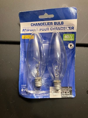Sunbeam 2 Bombillas Araña Transparente Base Candelabro 40W 130V Interior Exterior Foto 1 de 2