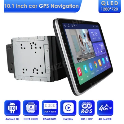 Rotatable 10.1" Android 10 8-Core 2 DIN Car Auto Play Radio Stereo GPS Wifi 32GB - Image 1 of 4