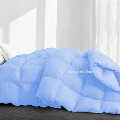 8 PCs Bedding Set (Comforter+Sheet Set+Duvet Set) 1000 TC 100% Cotton Sky Blue - Image 1 of 4