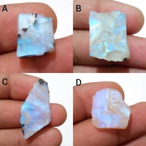 Atemberaubender blau auffälliger Regenbogen Mondstein grober loser Edelstein zur Schmuckherstellung - Bild 1 von 13