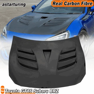 Cubiertas de capó del motor de carbono real para Toyota GT86 Subaru BRZ 2013-22  Foto 1 de 4