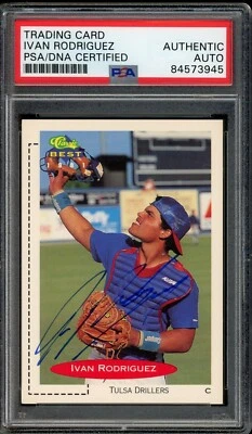 Ivan Rodriguez PSA DNA Coa Signed 1991 Classic Rookie Autograph - Image 1 of 2