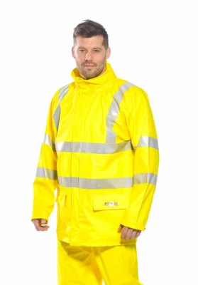 Portwest FR41 Sealtex FR Hi-Vis Reflective Waterproof Outdoor Safety Jacket ANSI - Image 1 of 4