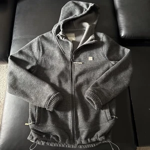 BENCH Mens Zip Hoodie Knit Jacket L Warm Cuffs Waist Pulls Winter Gray Heavy - Picture 1 of 8