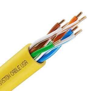 Cable Ethernet Syston Cat 5e 500 pies CMR UTP 24 AWG 350 MHz cable de cobre sólido a granel - Imagen 1 de 10