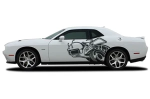 For 2008-2023 Dodge Challenger Side Body Graphic SUPER RUMBLE BEE Door Decals - Picture 1 of 3