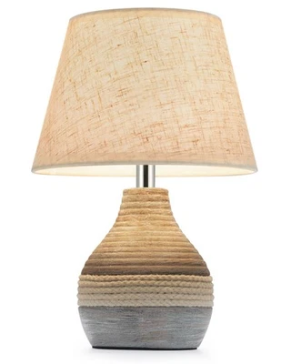 Маленькая перезаряжаемая беспроводная керамическая настольная лампа 10 дюймов в высоту с пультом дистанционного управления, RGB и теплая... - Изображение 1 из 4