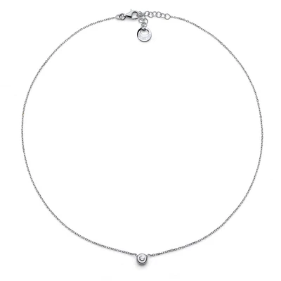 UNOAERRE Collana in argento punto luce pendente centrale con cubic zirconia - Immagine 1 di 4