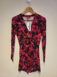 Joe Browns Women's Long Sleeve Button Detail Printed Jersey Tunic in Black UK 6 - Picture 1 of 4