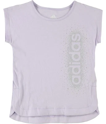 Adidas Girls Logo Graphic T-Shirt, Purple, Little Kids (4-7), 4 - Image 1 of 2