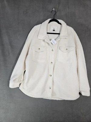 Новый с Ярлыками American Eagle женщин XL шерпа теплый толщиной куртка кремовый пуговицы карманы - Изображение 1 из 4