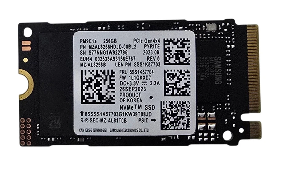 256GB SSD NVME Samsung PM9C1a MZ-AL8256B M.2 2242 PCIe 4.0