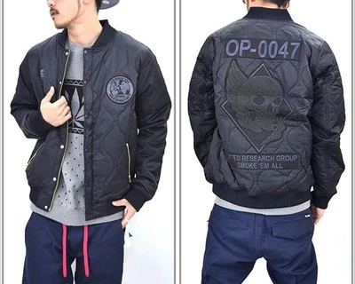 LRG Lifted Research Group Jacket Quilted Bomber Embroidery Mens XL Vintage RARE - Image 1 of 4