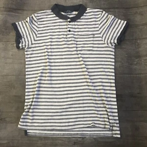Camisa polo para hombre de algodón azul marino crema a rayas XL - Imagen 1 de 5