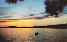 Postcard Lake Sunset Canoe 
