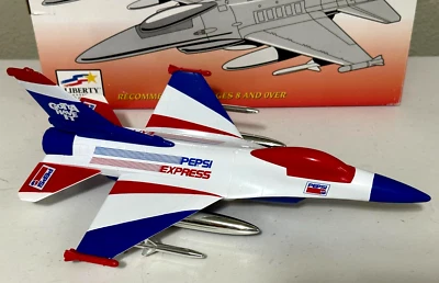 1994 LIBERTY CLASSICS PROMO PEPSI EXPRESS JET LOCKHEED F-16 FALCON FIGHTER W/BOX - Image 1 of 4