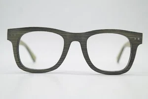 Eyeglasses E-WOODEN L 1769 Gray-Green Silver Oval Frame New - Picture 1 of 6
