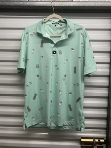Camisa Polo Bad Birdie Hombres Piña Cóctel Estampado Golf Elastizada Verde Menta Grande - Imagen 1 de 10