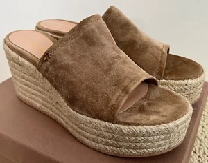 NIB Gianvito Rossi Camel Suede Platform Espadrille Mule Sandals Pumps 41 11 $895 - Picture 1 of 17