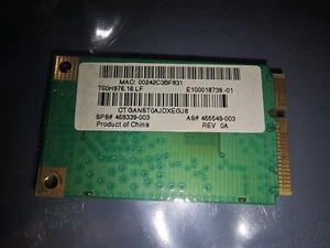 HP Atheros 802.11B/G Wireless LAN Adapter - 459339-003 4555-49-003 REV 0A - Picture 1 of 2