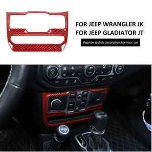 Car Window Control Switch Panel Trim Cover for Jeep Wrangler JL 2018+ Red Carbon - Imagen 1 de 10