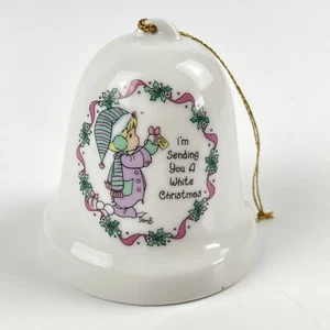Precious Moments I'm Sending You a White Christmas Bell Ornament Enesco 1995 - Picture 1 of 8
