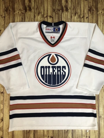 Vintage 1997-2007 CCM EDMONTON OILERS Replica White Hockey MENS Jersey MEDIUM Cover