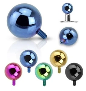 New 5 Pack Anodised Titanium 3mm Ball Dermal Anchor Surface Piercing Value pack - Picture 1 of 1